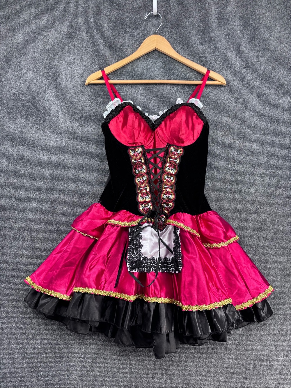 Women’s L Sexy Little Red Riding Hood Costume (Cape Gloves Stockings Basket)